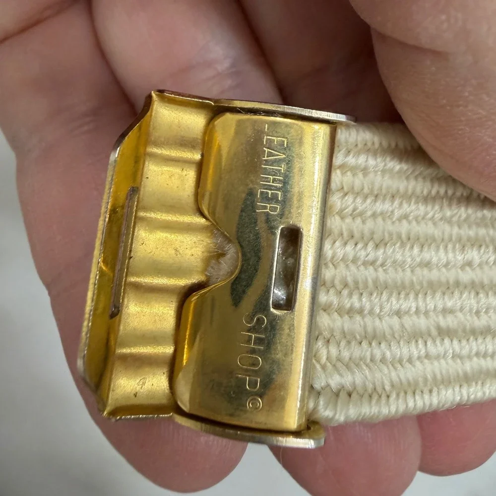 Vintage Braided Rope Statement Belt Gold‎ Medallion Elastic Boho Waist Belt